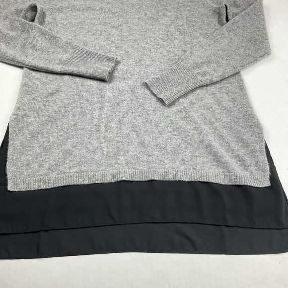 C by Bloomingdales Cashmere Tunic Sweater Small Gray Layered Hem Soft Pullover - Picture 2 of 9